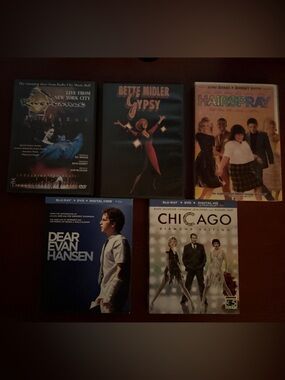Set of 5 Musical DVDs – Dear Evan Hansen, Chicago, Hairspray + More